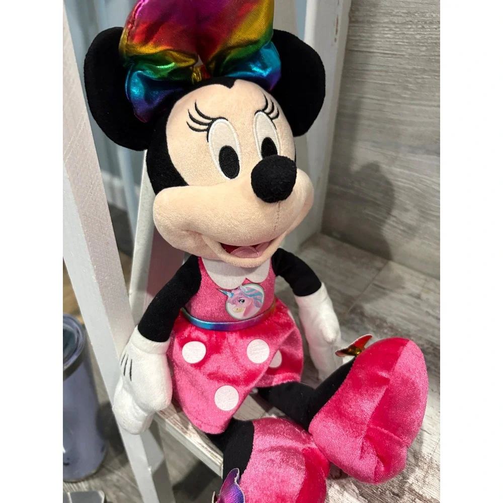 Disney Minnie Mouse Plush Doll Set Rainbow‎ Unicorn Heart Outfits Pink 2 Piece